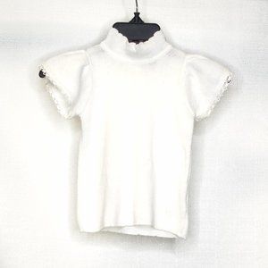 NWOT Janie and Jack Baby Girls 6-12 Months White High Neck Sweater Top